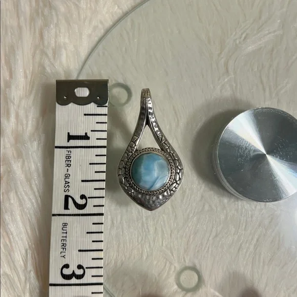 Luxury Artisan of Bali Larimar Pendant, Artisan-Crafted in Solid Sterling Silver - Picture 15 of 16